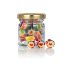 Bonbons mit Herz und Außenhülle in Regenbogen...