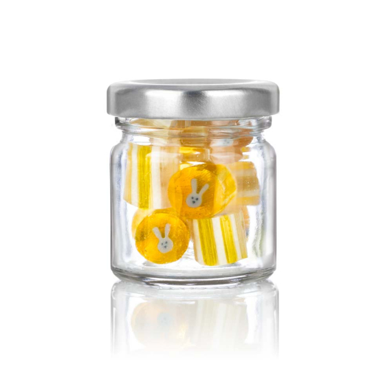 Gelbes Bonbon mit Osterhasenmotiv